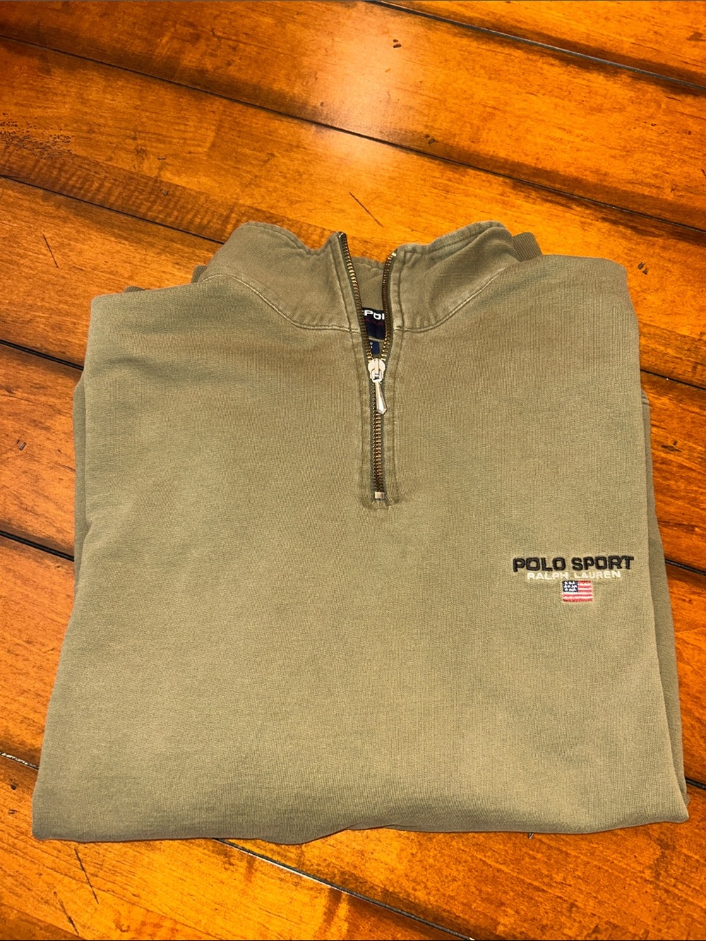 Polo Sport Quarter-Zip Sweatshirt in Olive Green